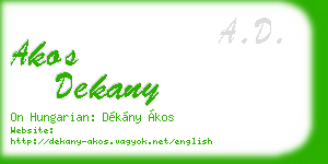 akos dekany business card