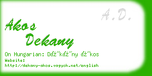 akos dekany business card